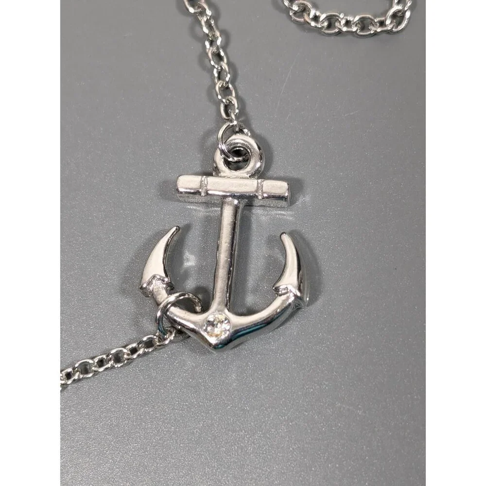 Joseph Nogucci Nautical Anchor Silver Tone Chain Bracelet 8.5